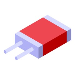 Internet capacitor icon. Isometric of internet capacitor vector icon for web design isolated on white background