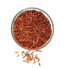 red rice isolated on white background