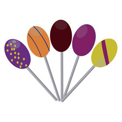 
Colorful cake pops with sugar coating 
