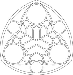 Rose Window, Fig. 19, triangular 1, base, round 1, framework