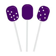 Sweet lollipops on a stick for sweet sucker 
