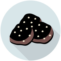 
Dark chocolate cookies with nuts for snack use 
