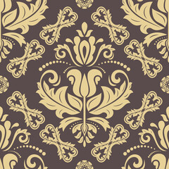 Orient classic pattern. Seamless abstract background with vintage golden elements. Orient background. Ornament for wallpaper and packaging