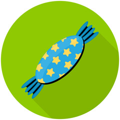 
A sweet candy wrapped in blue wrapper for kids snack 
