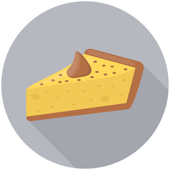 
Cake slice with chocolate syrup topping for snack use 
