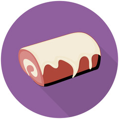 
Cake slice with chocolate syrup topping for snack use 
