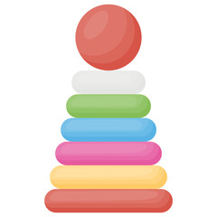 
Icon of a colourful toy depicting stacking rings
