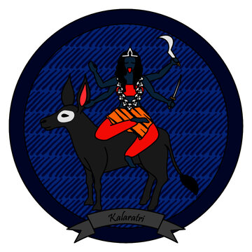 Kalaratri
Goddess Kalaratri is the most ferocious form of Goddess Parvati, worshipped on the seventh day of Navaratri. She destroys Shumbh & Nishumbh in this form.