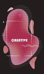 Colorful fashion gradient trend abstract modern graphic elements. Dynamic colored shapes with flowing fluid elements. Template for logo design, advertising flyer or presentation.