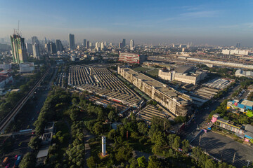 Obraz premium Chatuchak Park in Bangkok City Thailand Aerial Drone Photo