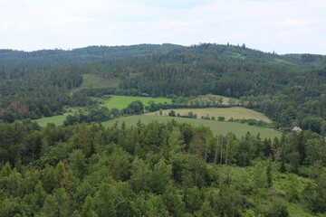 Fototapeta na wymiar View from Boundary Peak Lookout Tower, north Moravia, Czech republic