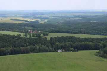 View from Boundary Peak Lookout Tower to Poland, north Moravia, Czech republic