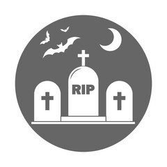 Simple illustration of grave icon Concept for Halloween day