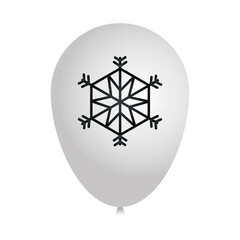 snowflake on balloon design, Winter season merry christmas celebration and holiday theme Vector illustration
