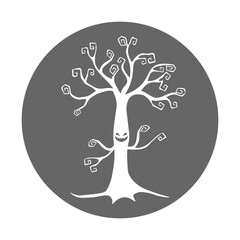 Simple illustration of monster tree Concept for Halloween day