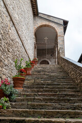 Fototapeta na wymiar church of Santa Maria Annunziata and San Brizio in the center of the town of Papigno