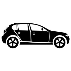 Fototapeta premium Luxury sedan having four wheels, a family car 
