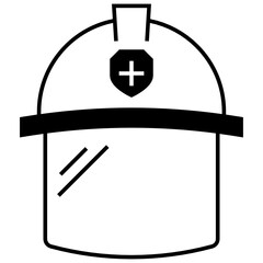 Firefighter in professional Helmet Concept Design Vector, Fireman hat Glyph Icon,  Face Protection Gear, Rescue Response Symbol on White background 