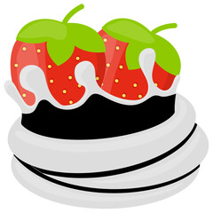 
Strawberry tart with the whipped cream dip on it 
