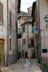 Fototapeta na wymiar architecture of glimpses of the narrow streets of the town of Papigno