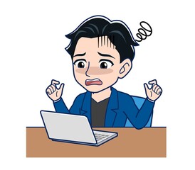 Young man in a blue jacket