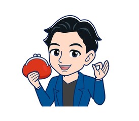 Young man in a blue jacket