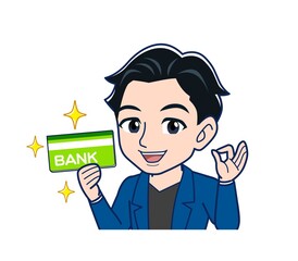 Young man in a blue jacket