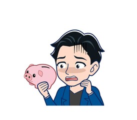 Young man in a blue jacket