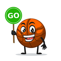 vector illustration of basket ball mascot or character