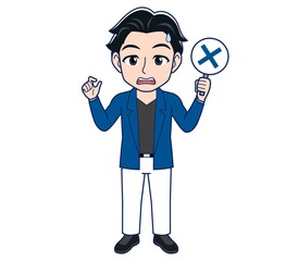 Young man in a blue jacket