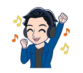 Young man in a blue jacket