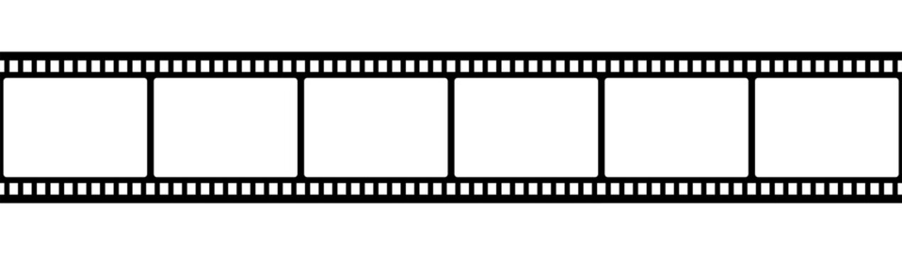 Film strip icon. Film strip vector.Blank film strip on white background.Black and white camera film template vector illustration