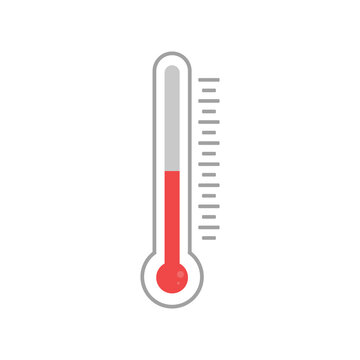 Thermometer icon isolated. Vector illustration. Colored thermometer in flat style