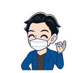 Young man in a blue jacket