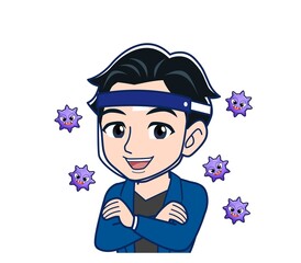 Young man in a blue jacket