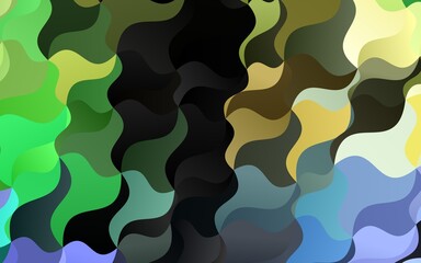 Light Multicolor, Rainbow vector background with bent ribbons.