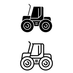 Tractor icon vector set. agriculture illustration sign collection. vehicle symbol.