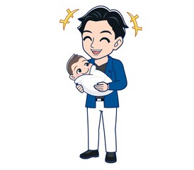 Young man in a blue jacket