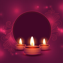 happy diwali shiny greeting with text space