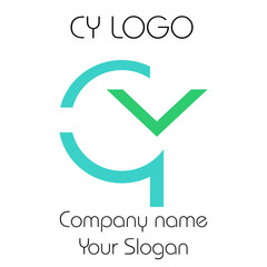 CY initials logo, name initials logo, company initials logo, person initials logo.