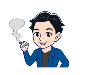 Young man in a blue jacket