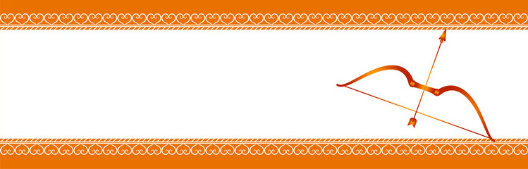 Happy dussehra festival bow and arrow with text space vector