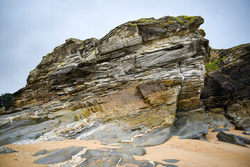 .Rocky ocean coast in France.
