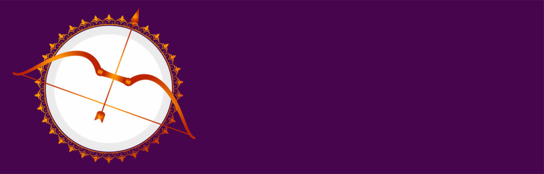 Happy dussehra traditional indian festival banner with text space vector