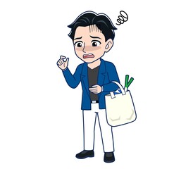 Young man in a blue jacket