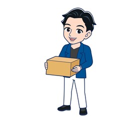 Young man in a blue jacket