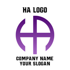 Fototapeta na wymiar HA initials logo, name initials logo, company initials logo, person initials logo.