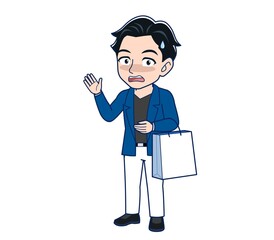 Young man in a blue jacket