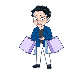 Young man in a blue jacket