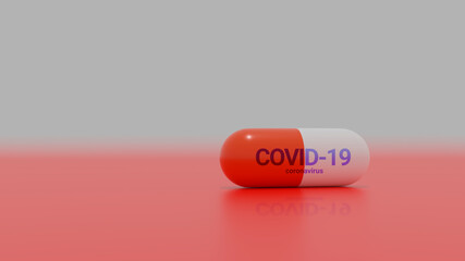 pills on a red background